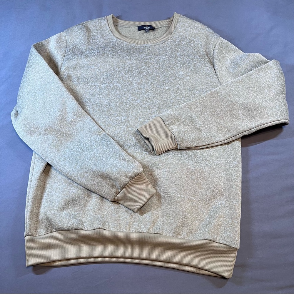 Mountain Ridge Men's Tan Medium Crewneck Sweatshirt - Casual Everyday Pullover